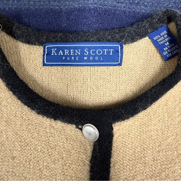 Vintage Y2K  Karen Scott Wool Cardigan Size M - Picture 3 of 3
